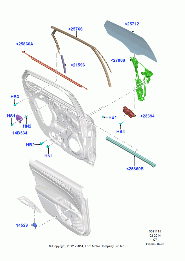 15 - Rear Door Glass and Window Controls; 13/AUG/2012