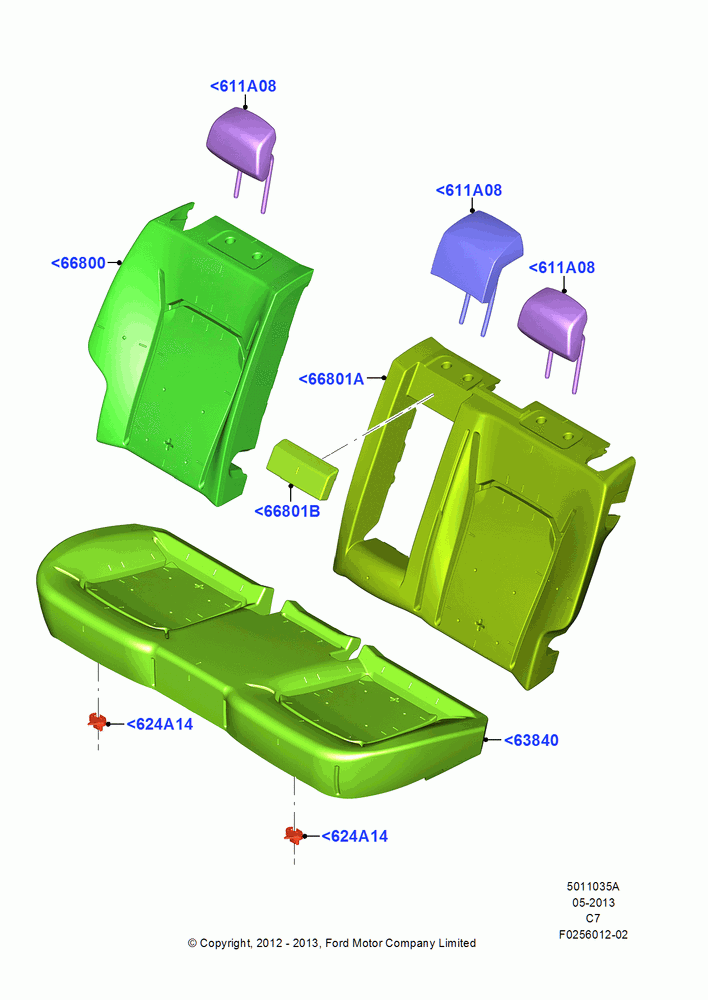 35A - Rear Seat Pads/Valances & Heating, Rear Center Armrest With Cupholder, With Low Back Front Seats; 13/AUG/2012