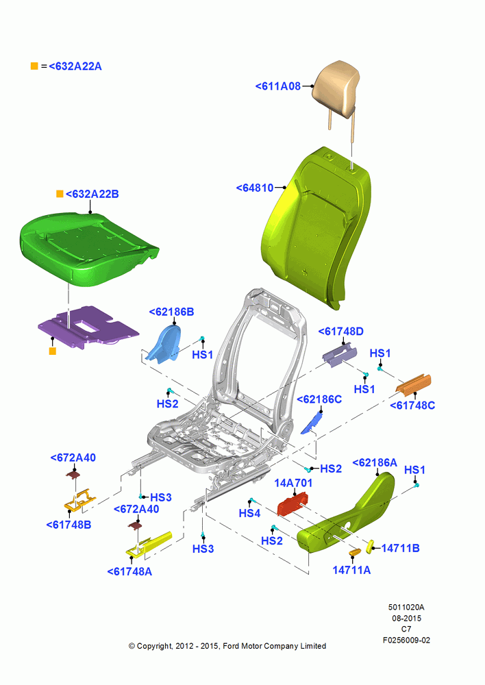 20A - Front Seat Pads/Valances & Heating, Less Temp Control Driver Seat, With Low Back Front Seats, With Pass. 2 Way Manual Seat Adjust; 13/AUG/2012