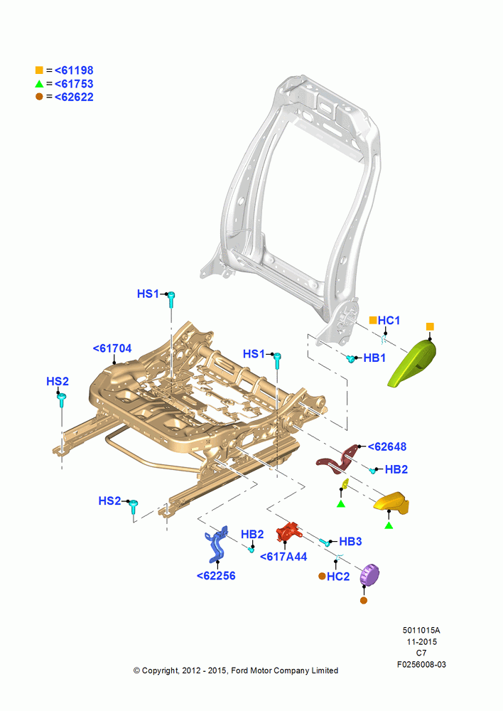 15A - Front Seat Base, With Driver 4 Way Mnl.Seat Adjuster; 13/AUG/2012