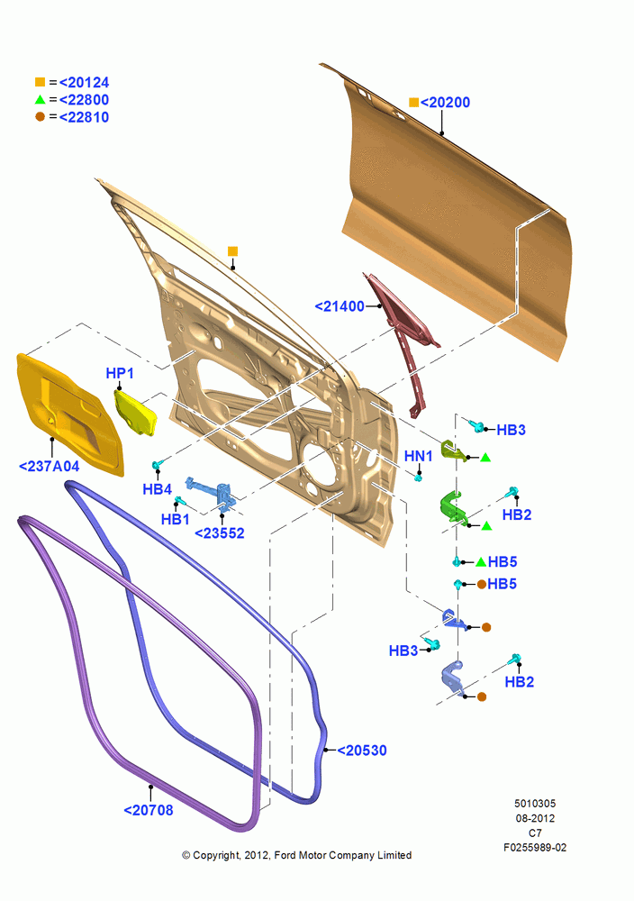 05A - Front Doors, Hinges & Weatherstrips, Series 5, Performance, Series 25, Series 10, Series 20, SERIES 50, Series 55, Sel Version, Hybrid Version, Plug-In Hybrid Version, Hev Taxi Version, Platinum Version, HEV SEL, PHEV Platinum Version, HEV Platinum; 13/AUG/2012