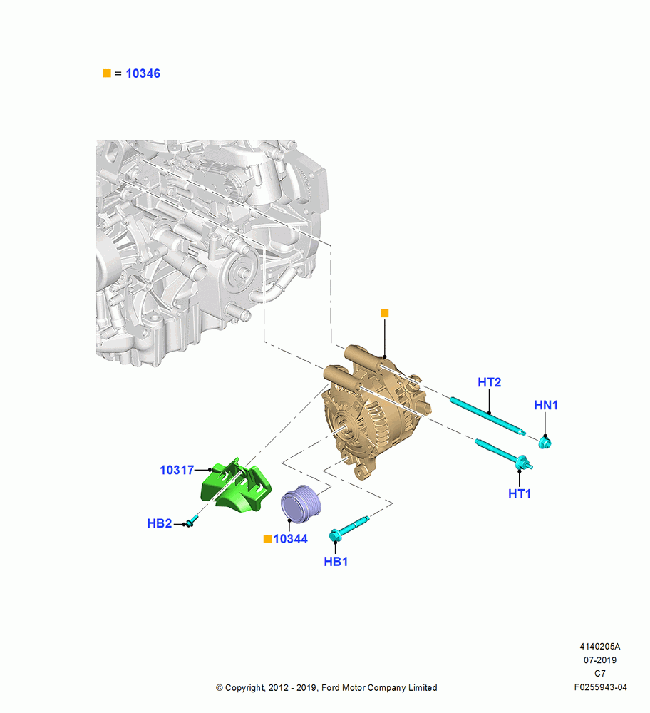 05A - Alternator and Mountings, 1.6L PI TC I4 ETHNL, 1.5L GTDI I4; 13/AUG/2012