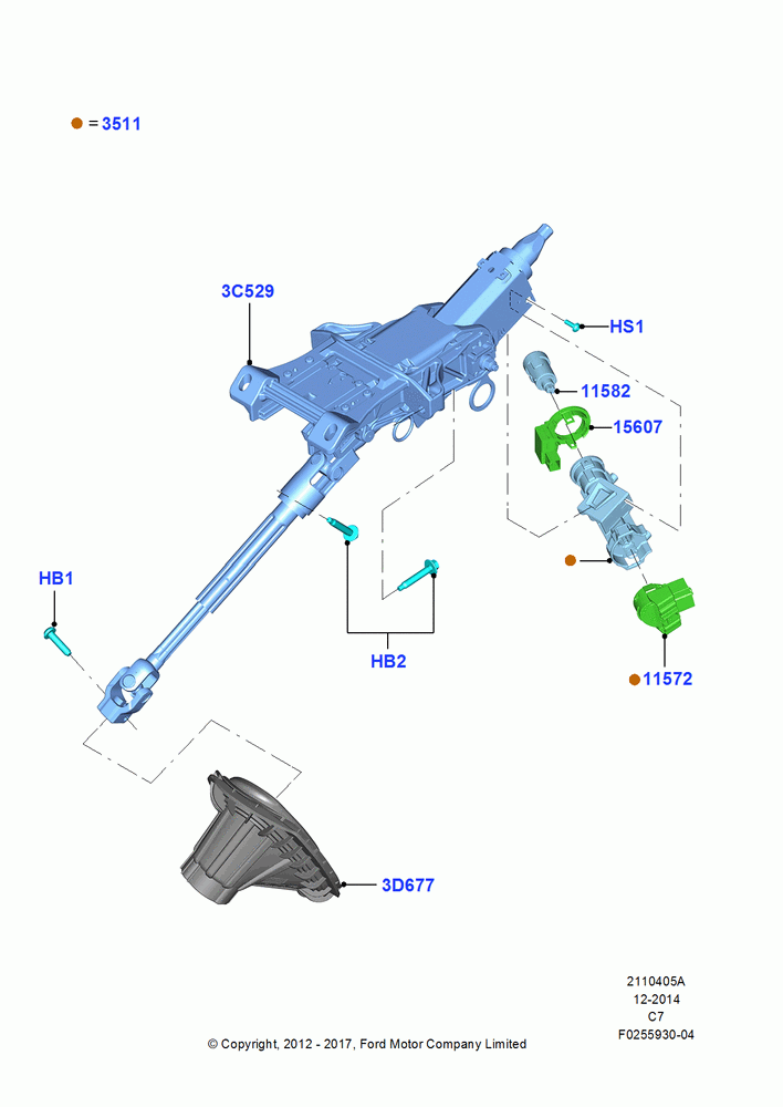 05A - Steering Column; 13/AUG/2012-04/NOV/2013