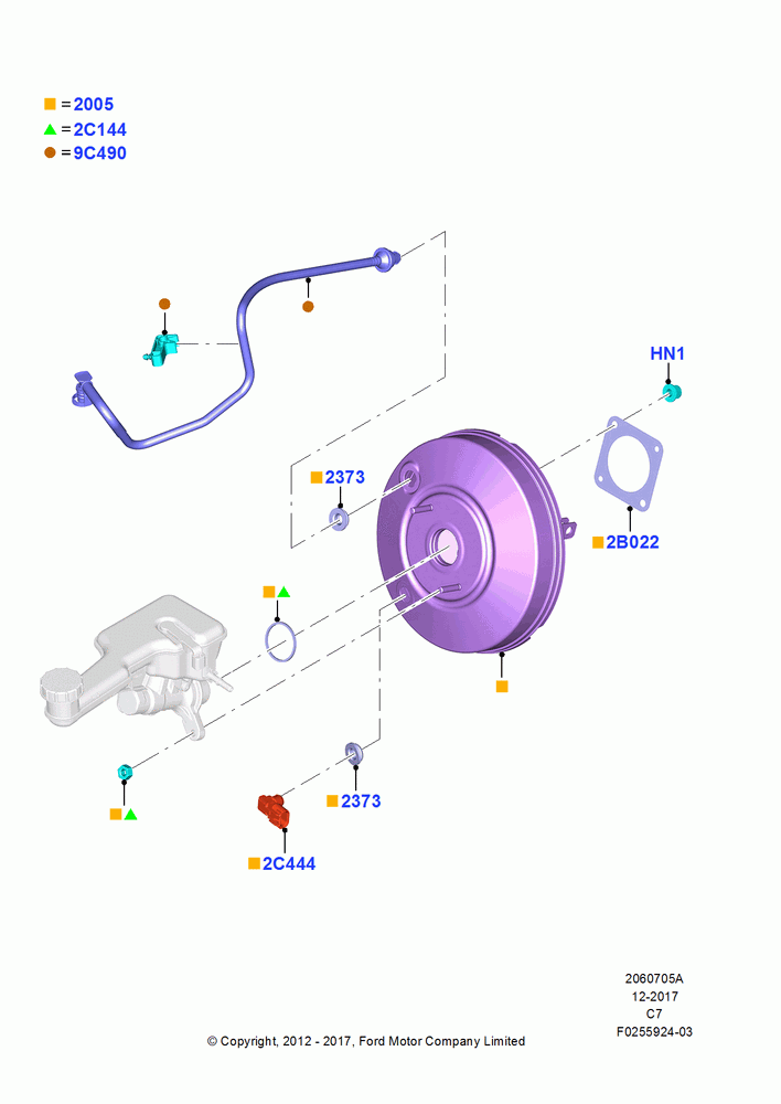 05A - Brake Booster, 6 Speed Manual Trans - B6; 13/AUG/2012-04/APR/2016