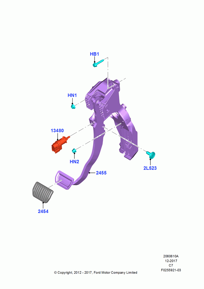 10A - Brake and Clutch Controls, 6 Speed Auto Trans 6F Mid-Range; 13/AUG/2012