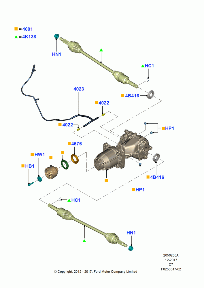 05A - Rear Axle, LHD 4WD (FTD); 13/AUG/2012-30/APR/2013