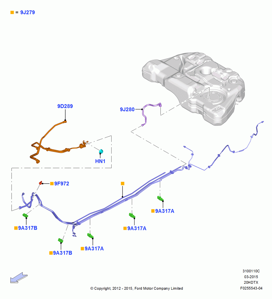 10C - Fuel Lines, 2.0L EcoBoost (240PS); 13/AUG/2012-04/APR/2016