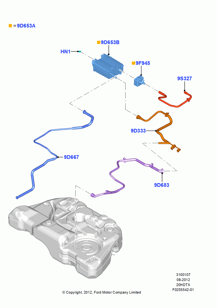 07C - Fuel Vapour System, 2.0L EcoBoost (240PS); 13/AUG/2012-04/APR/2016