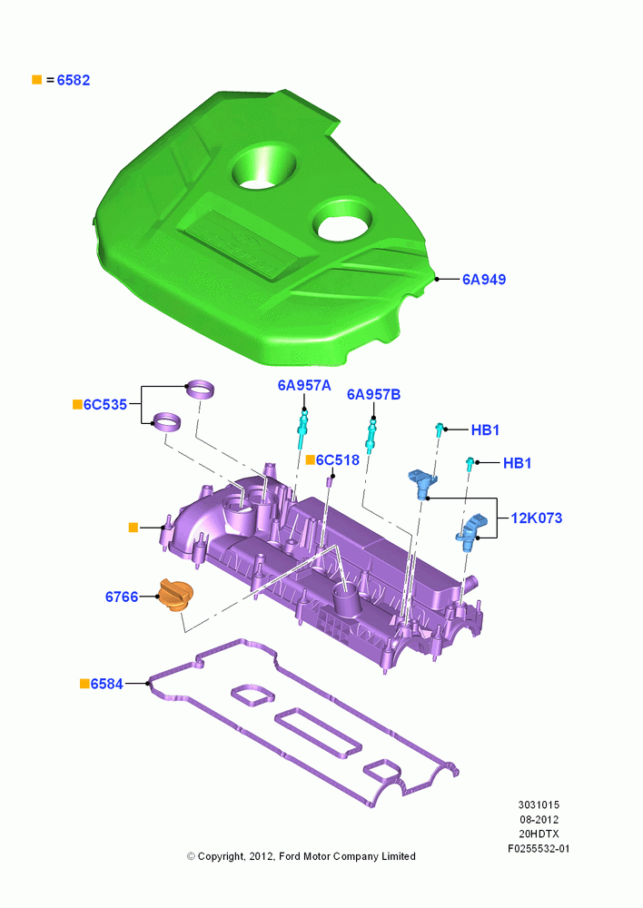 15C - Cylinder Head Cover, 2.0L EcoBoost (240PS); 13/AUG/2012-04/APR/2016
