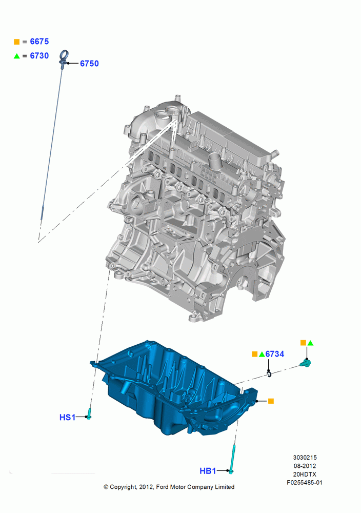 15C - Oil Pan/Oil Level Indicator, 2.0L EcoBoost (240PS); 13/AUG/2012-04/APR/2016