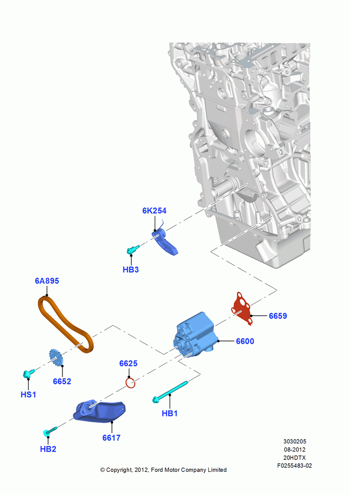 05C - Oil Pump, 2.0L EcoBoost (240PS); 13/AUG/2012-04/APR/2016