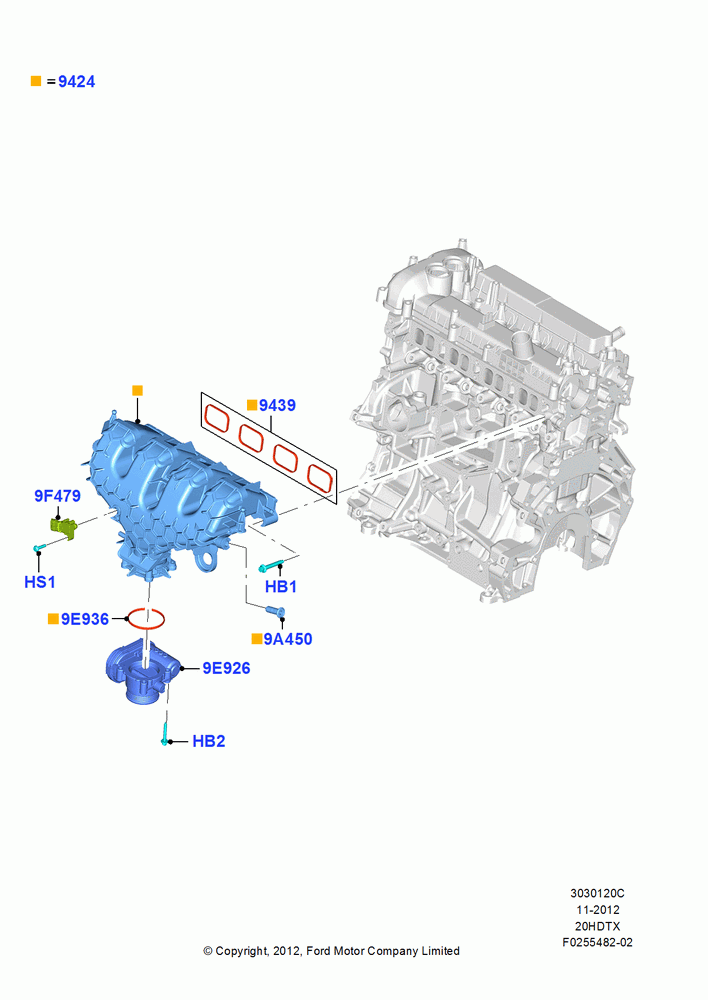 20C - Intake Manifold, 2.0L EcoBoost (240PS); 13/AUG/2012-04/APR/2016