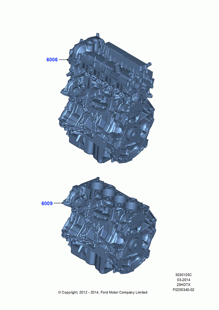 05C - Service Engine and Short Block, 2.0L EcoBoost (240PS); 13/AUG/2012-04/APR/2016