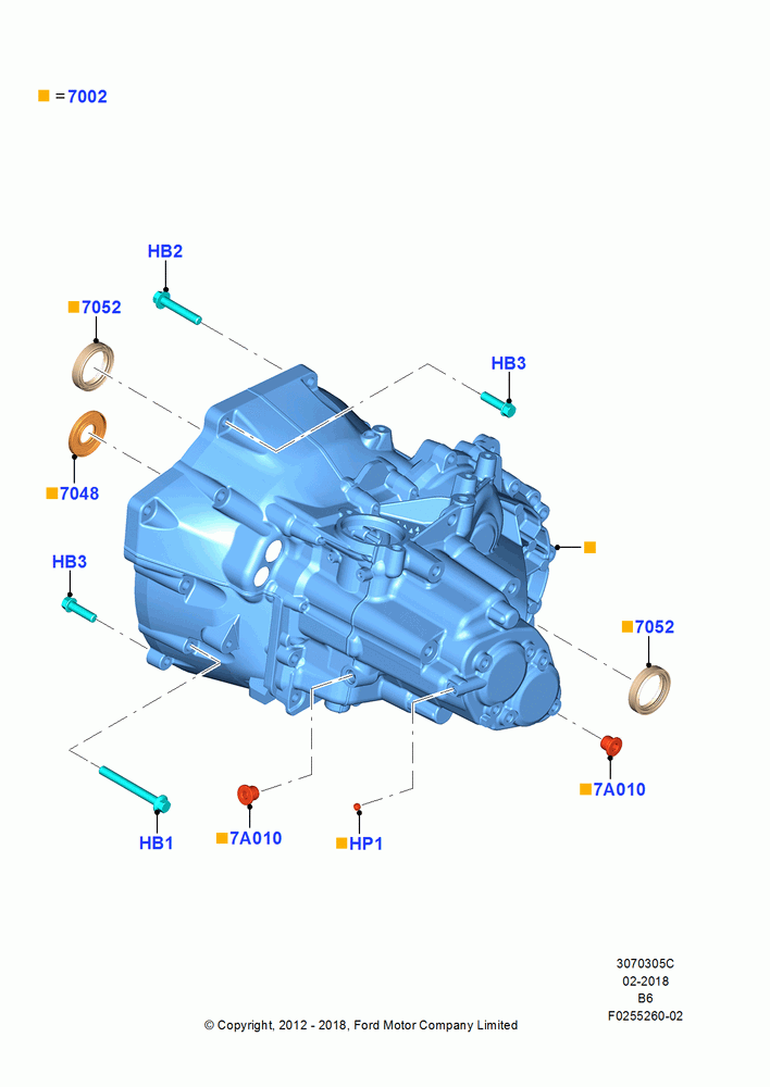 05C - Manual Transmission and Case, 6 Speed Manual Trans - B6; 13/AUG/2012-16/JUN/2014