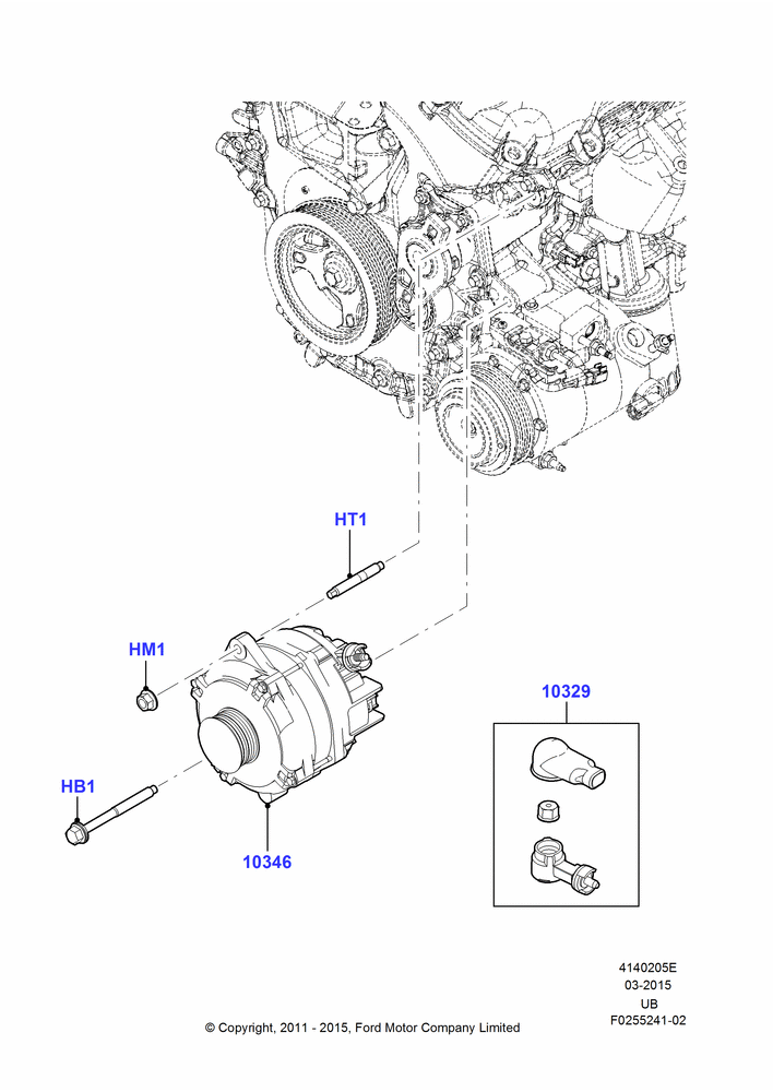 05E - Alternator and Mountings, 3.5L Cyclone V6 Petrol TIVCT, With Heated Steering Wheel; 06/FEB/2012-03/MAR/2019