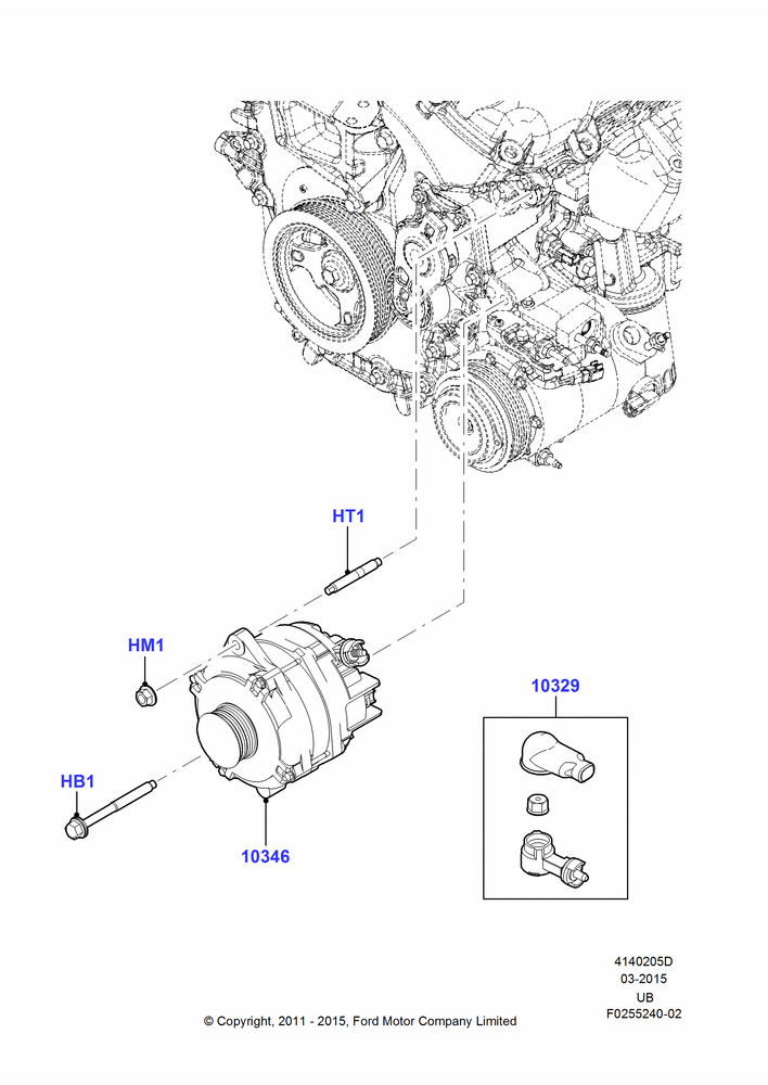 05D - Alternator and Mountings, 3.5L Cyclone V6 Petrol TIVCT, Less Heated Steering Wheel; 06/FEB/2012-03/MAR/2019