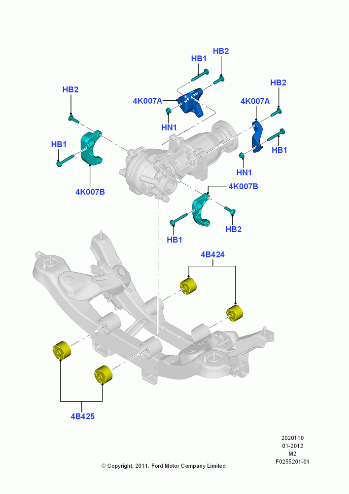 10 - Rear Differential Mounting, LHD 4WD (Part Time Drive); 09/APR/2012-13/AUG/2019
