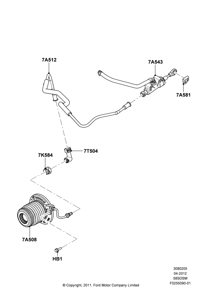 05A - Clutch Master and Slave Cylinders, 5.8L DOHC SC GAS; 30/APR/2012-27/JUN/2014