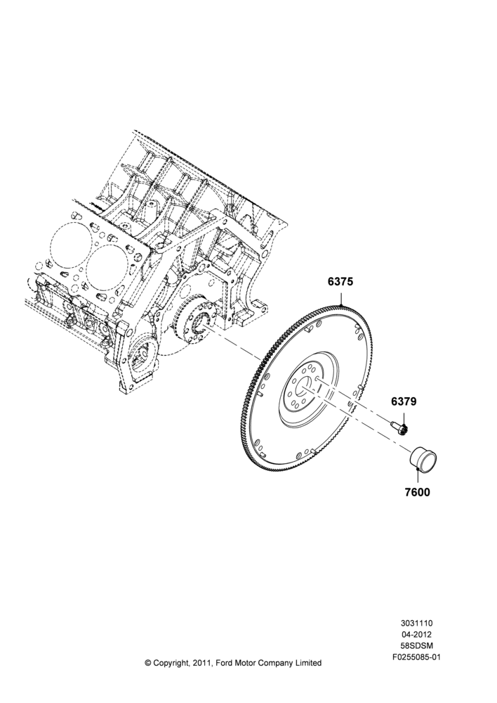 10A - Flywheel, 5.8L DOHC SC GAS; 30/APR/2012-27/JUN/2014
