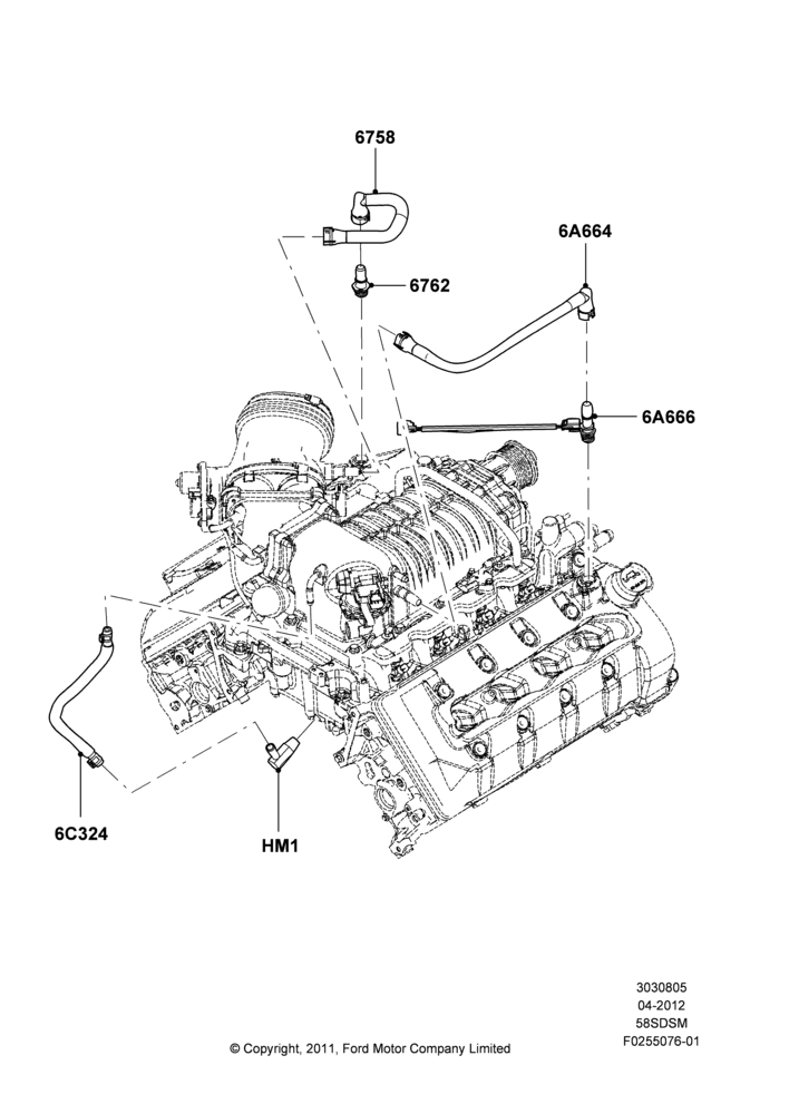 05A - Emission Control - Crankcase, 5.8L DOHC SC GAS; 30/APR/2012-27/JUN/2014