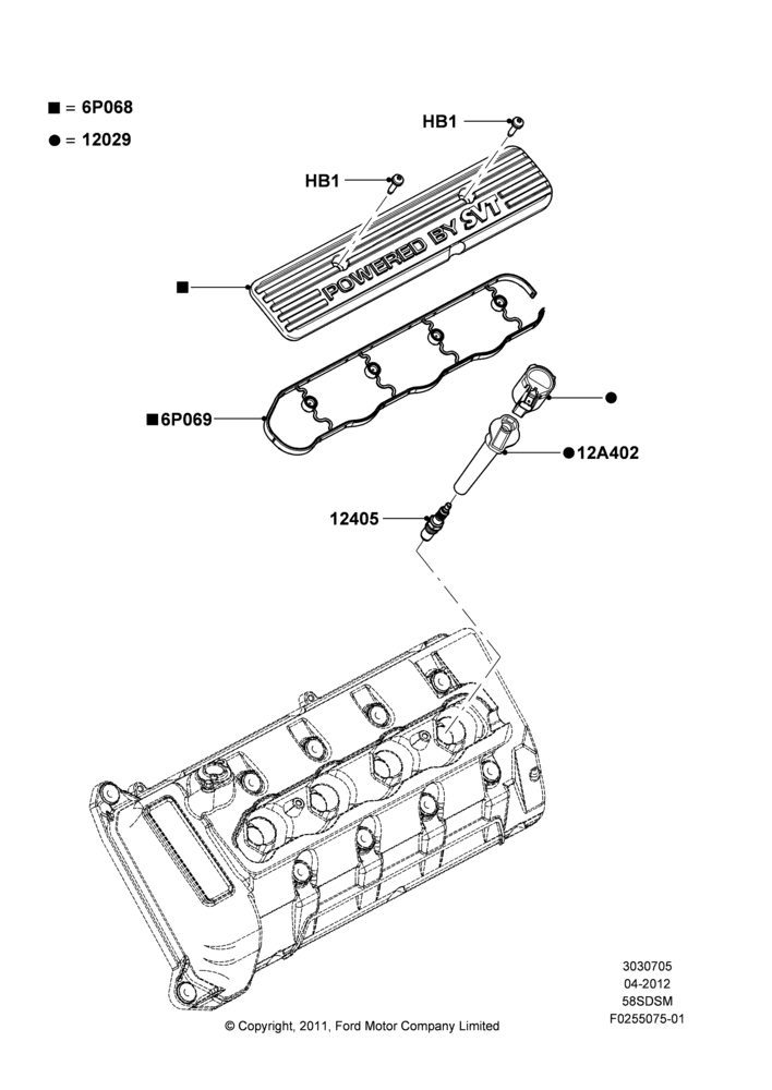 05A - Ignition Coil and Wires/Spark Plugs, 5.8L DOHC SC GAS; 30/APR/2012-27/JUN/2014