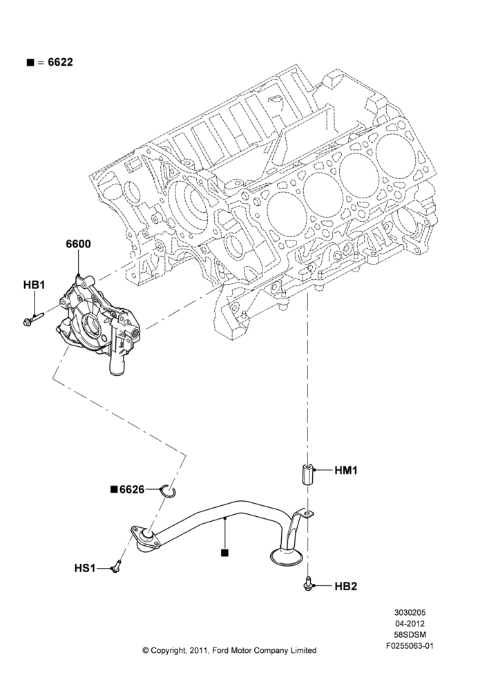 05A - Oil Pump, 5.8L DOHC SC GAS; 30/APR/2012-27/JUN/2014