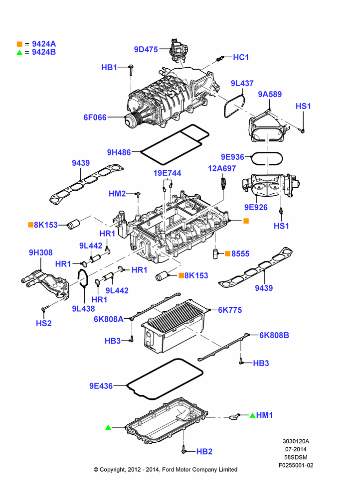 20A - Intake Manifold, 5.8L DOHC SC GAS; 30/APR/2012-27/JUN/2014