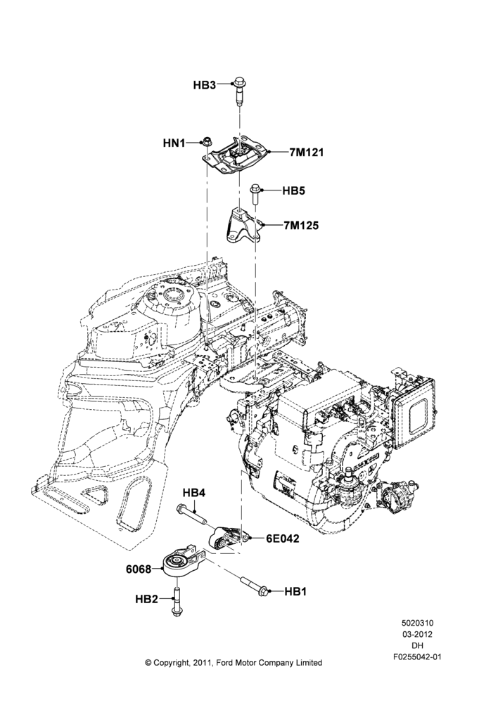 10C - Transmission Mounting, 1 Speed Transmission; 19/MAR/2012-04/MAY/2018