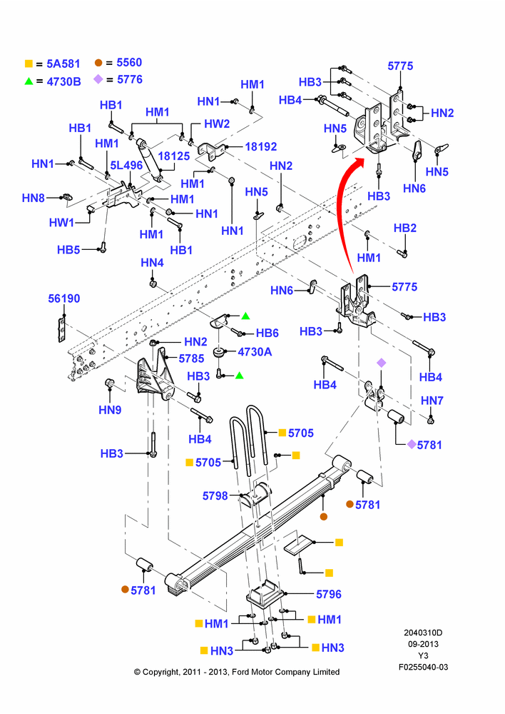 10D - Rear Springs and Shock Absorbers, Commercial Stripped Chassis, 22000 LB. GVW, 19,500 LB. GVW, With Step Van Ramp Package; 18/JUL/2011-04/JUN/2012