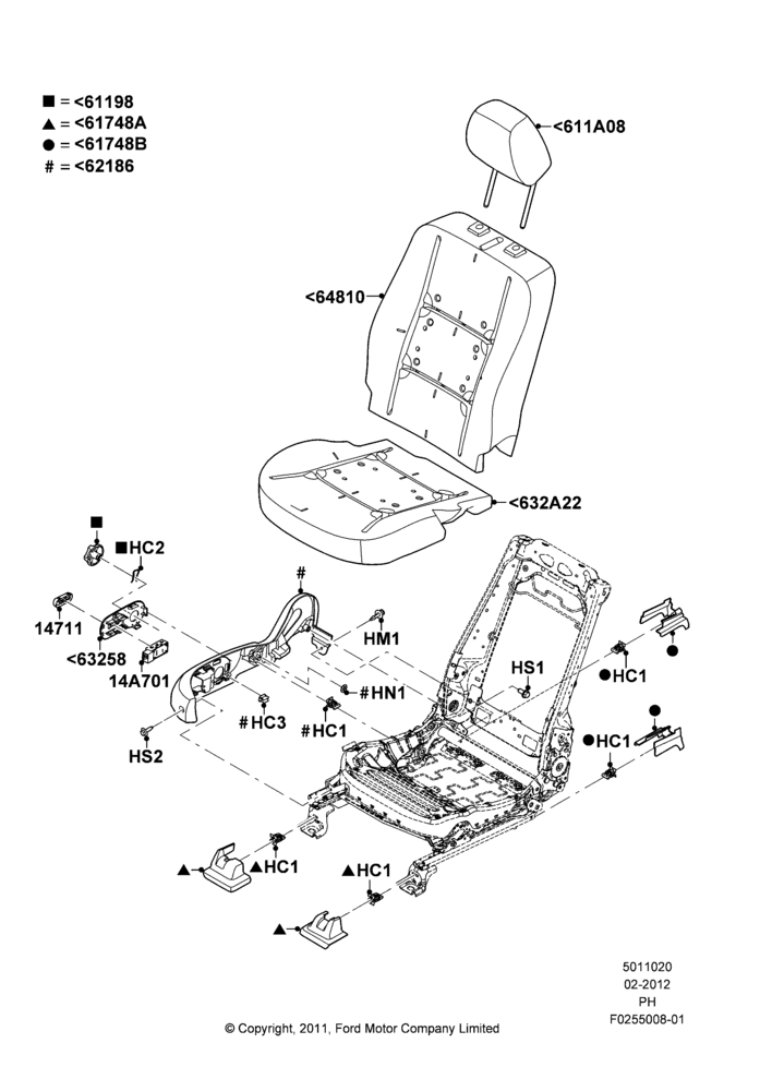 20E - Front Seat Pads/Valances & Heating, Police Version, Passenger; 06/FEB/2012-01/MAR/2019