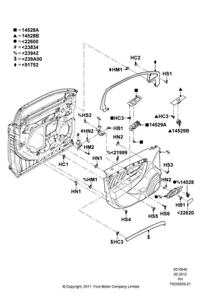 40C - Front Door Trim Panels, Police Version; 06/FEB/2012-01/MAR/2019