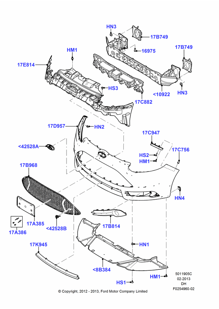 05C - Radiator Grille and Front Bumper, ST Version; 30/JUL/2012-08/DEC/2014
