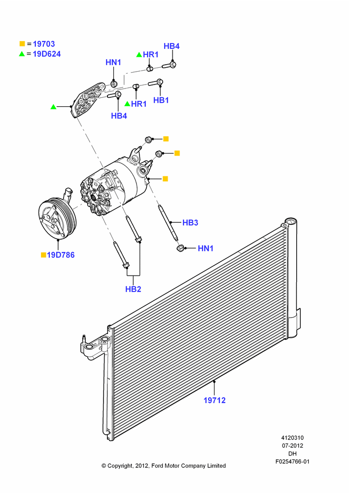 10B - Air Conditioning Condensr/Compressr, 2.0L EcoBoost (240PS); 30/JUL/2012-04/MAY/2018
