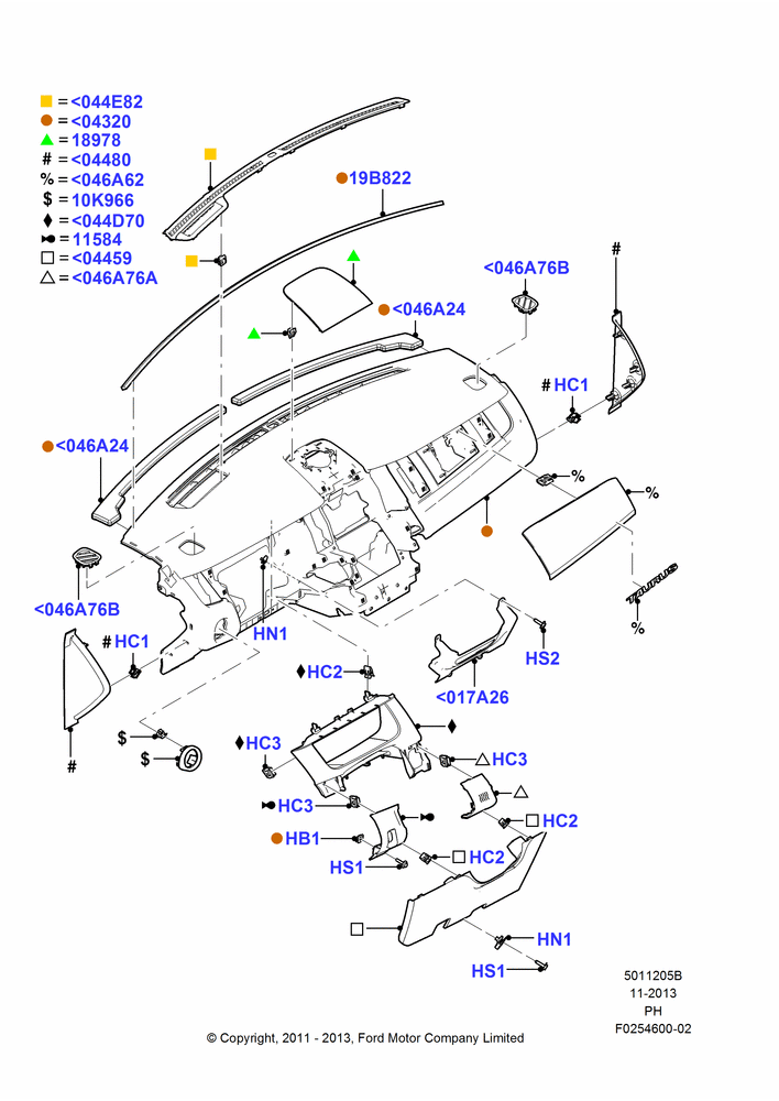05B - Instrument Panel, (-) Police Version, Trim Pieces; 06/FEB/2012-01/MAR/2019