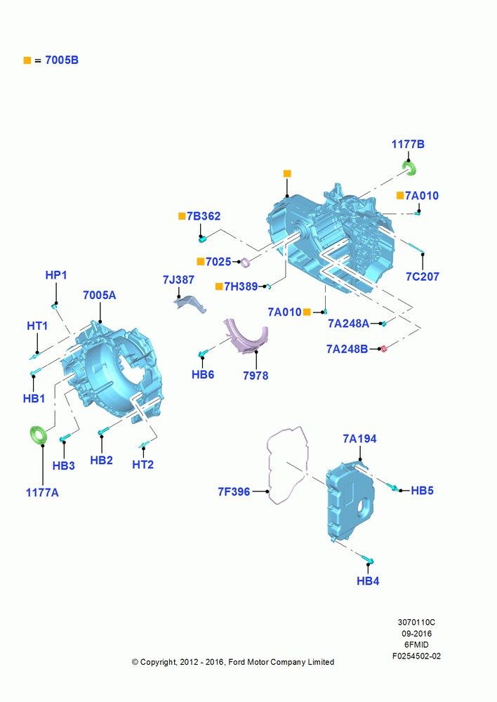10C - Transmission External Components, 2.5L Duratec (110kW/150PS), 6 Speed Auto Trans 6F Mid-Range, 2.5L Duratec FFV (125kW/170PS), 2.0L EcoBoost (240PS); 13/AUG/2012