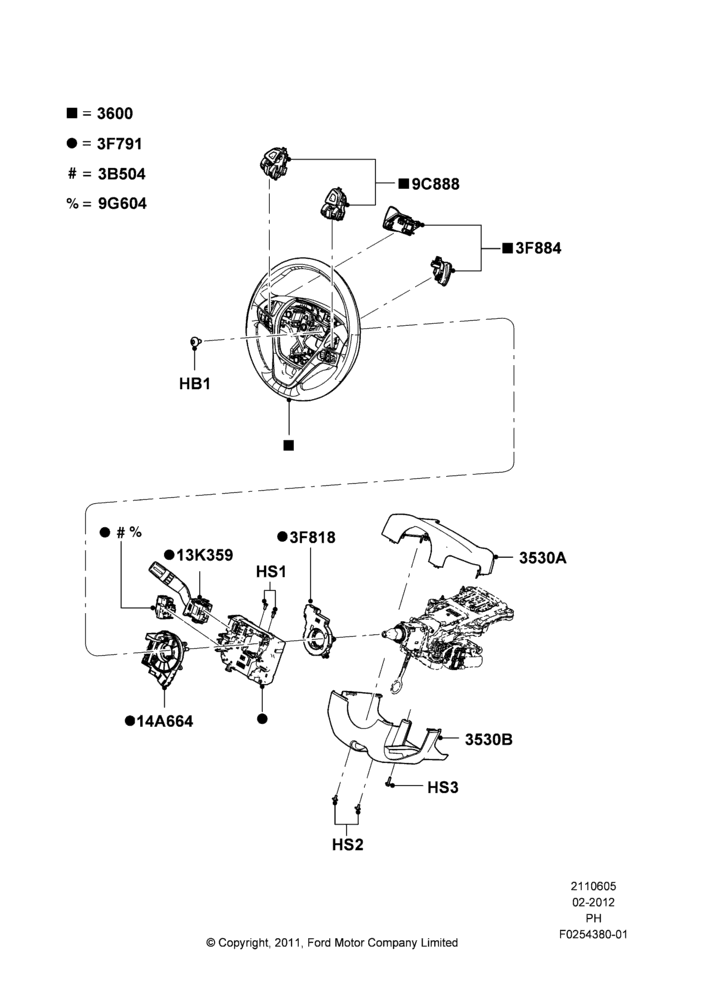 05B - Steering Wheel; 06/FEB/2012-01/MAR/2019
