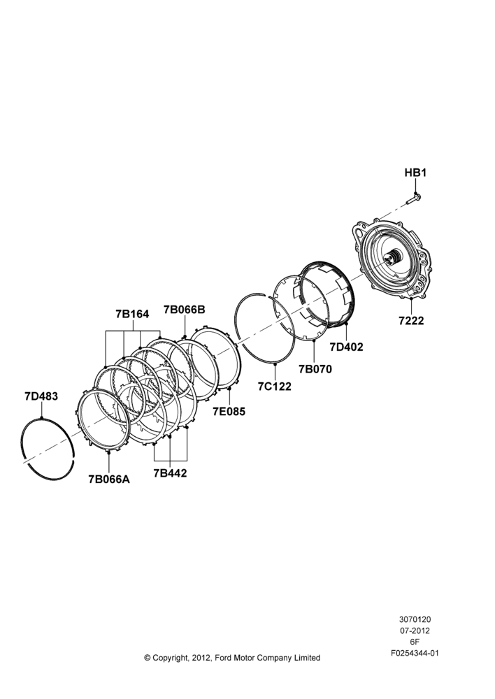 20K - Reverse Clutch and Components, 6 Speed Auto Transmission 6F50, 6 Speed Auto Transmission 6F55; 15/FEB/2012-24/DEC/2014