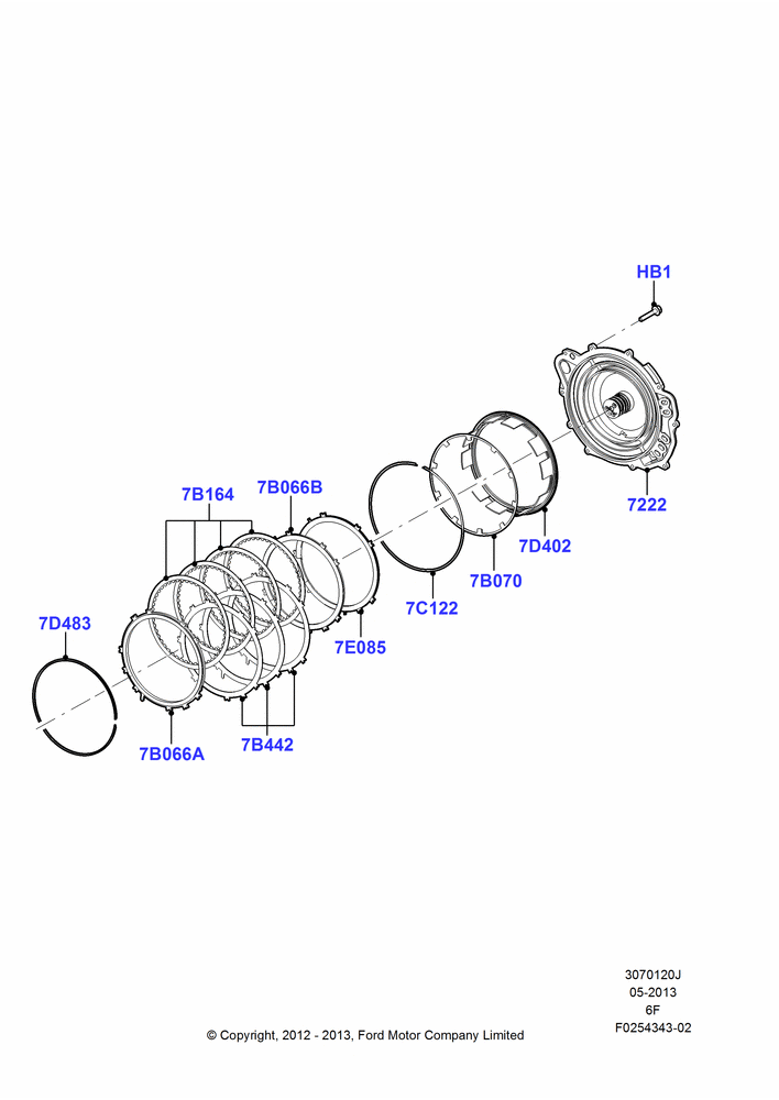 20J - Reverse Clutch and Components, 6 Speed Auto Transmission 6F50, 6 Speed Auto Transmission 6F55; 04/SEP/2012-03/MAR/2019