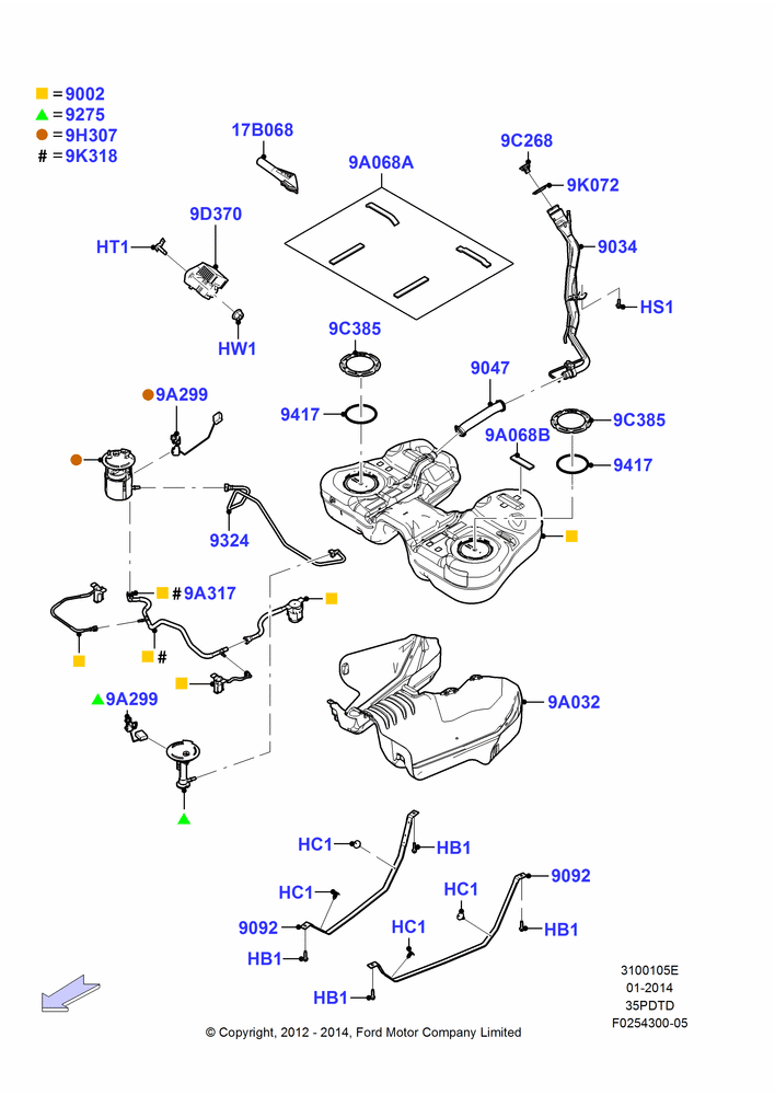05E - Fuel Tank, 3.5L DOHC T/C V6 Gas; 29/FEB/2012