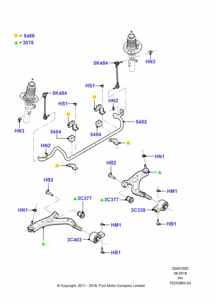 05D - Front Susp.Arms/Stabilizer/X-Member, Control Arms and Stabilizer; 06/FEB/2012-01/MAR/2019