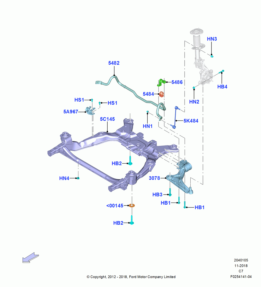 05 - Front Susp.Arms/Stabilizer/X-Member; 13/AUG/2012