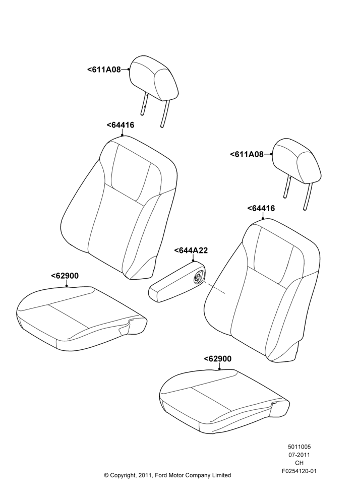 05B - Front Seat Covers; 18/JUL/2011-27/APR/2013