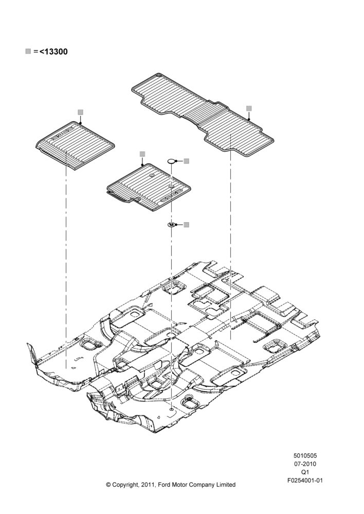 05XC - Floor Trim, Ford Series, Accessory; 12/JUL/2010-08/AUG/2011