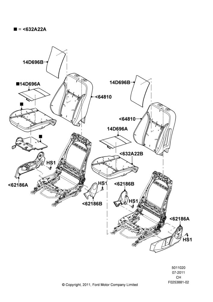 20D - Front Seat Pads/Valances & Heating, With Drivers Heated Seat, With Heated Passenger Seat; 05/DEC/2011-27/APR/2013
