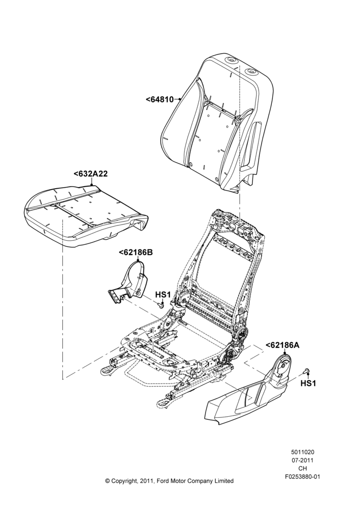 20C - Front Seat Pads/Valances & Heating, Less Temp Control Driver Seat, Less Temp Control Passenger Seat; 18/JUL/2011-27/APR/2013