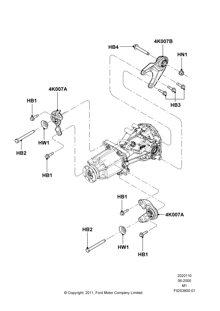 10 - Rear Differential Mounting, 4WD; 12/JUN/2000-01/MAY/2006
