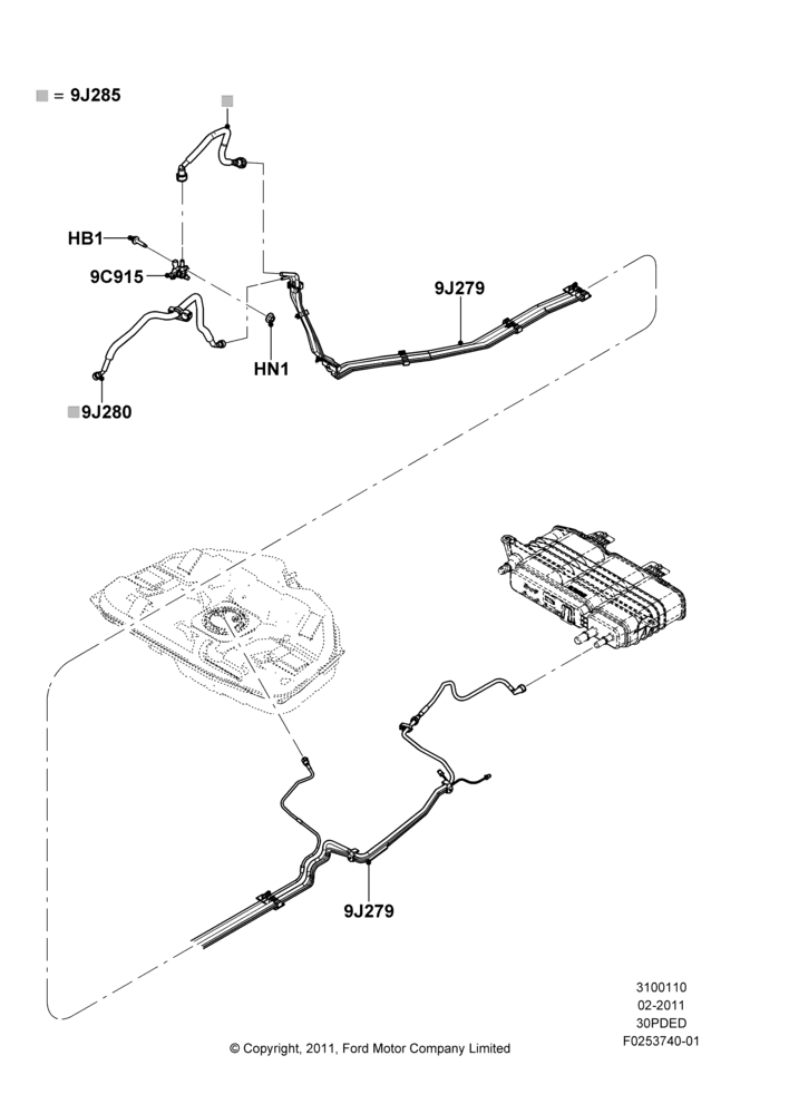 10H - Fuel Lines, 3.0L 4V OHC V6 Duratec 230HP, FWD; 05/FEB/2011-29/JUL/2012