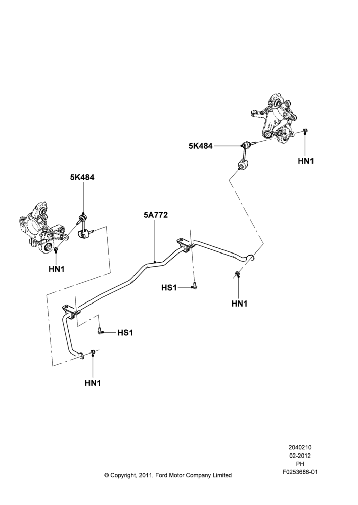 10B - Rear Cross Member & Stabilizer Bar; 06/FEB/2012-01/MAR/2019