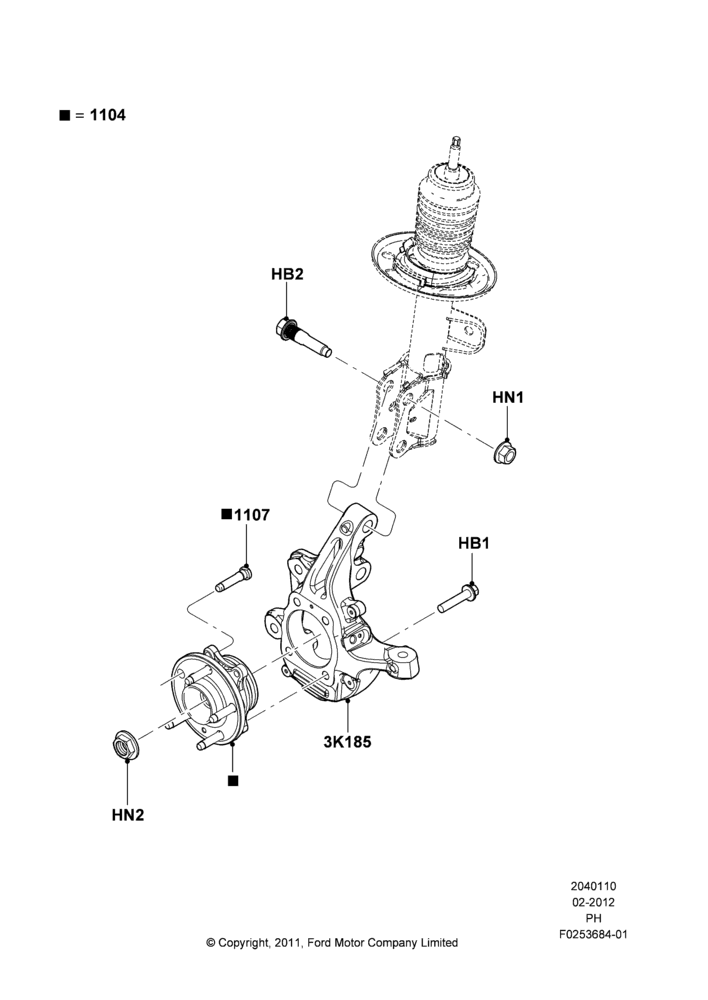 10B - Front Knuckle and Hub; 06/FEB/2012-01/MAR/2019