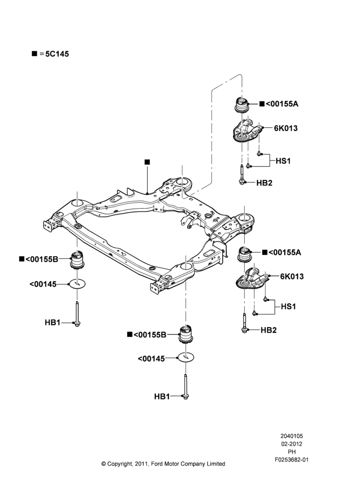 05C - Front Susp.Arms/Stabilizer/X-Member, Crossmember; 06/FEB/2012-01/MAR/2019
